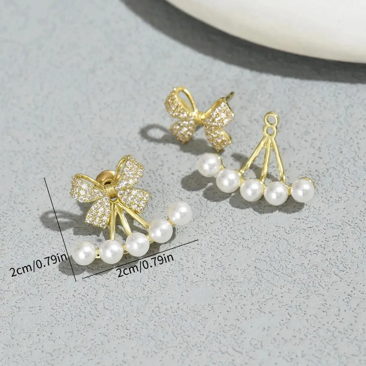 Simple Zircon Bow Earrings