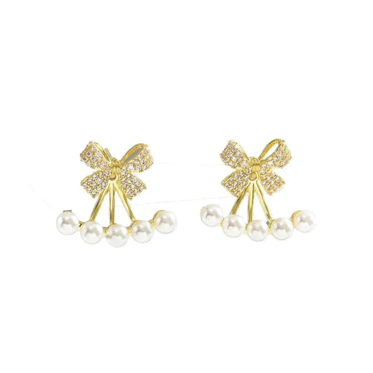 Simple Zircon Bow Earrings
