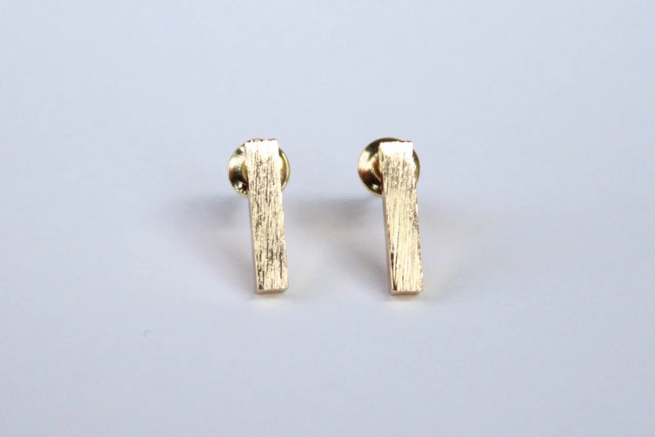 Slim Gold Bar Earrings