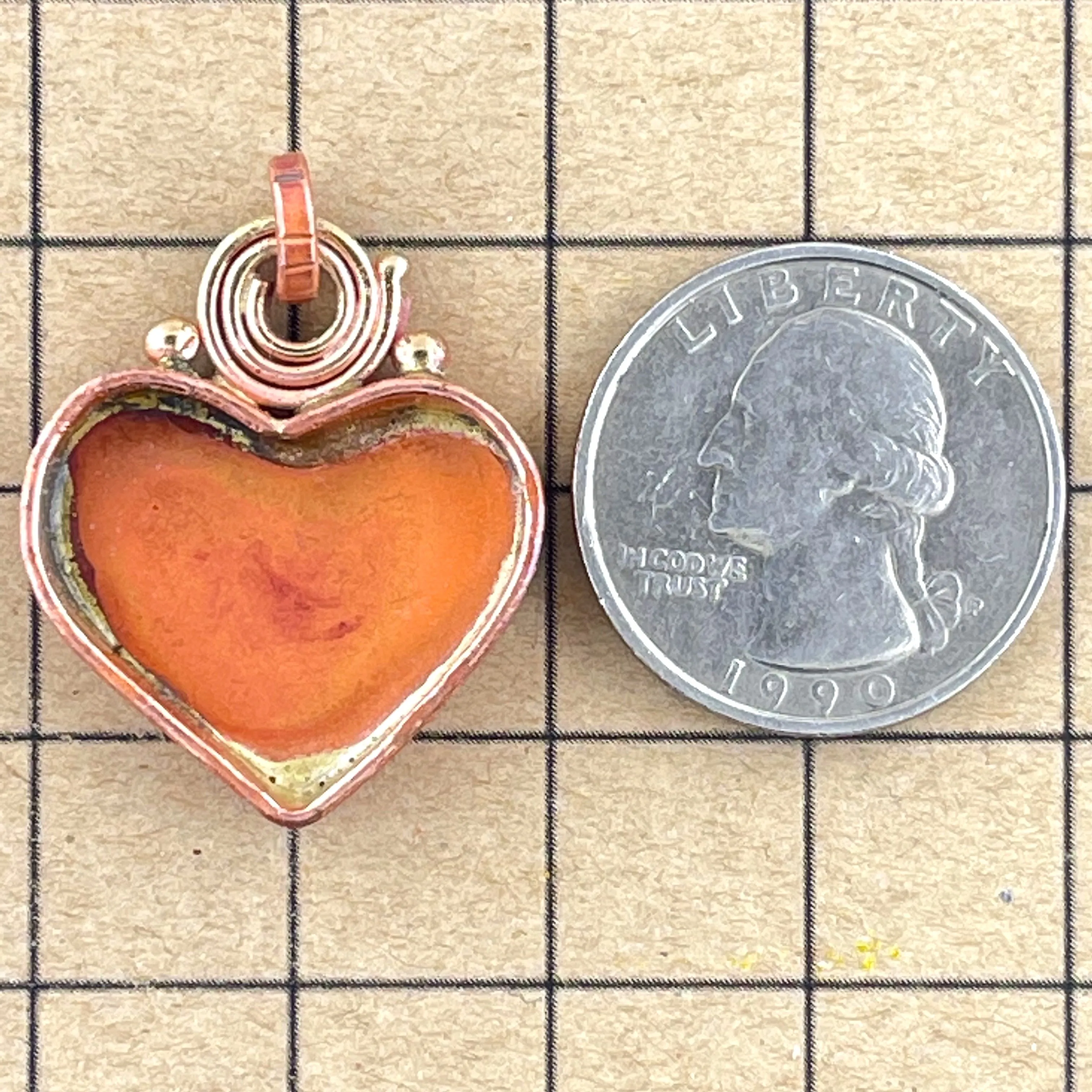 Small Heart Bezel with Spiral Bale Pendant for Necklace or Earrings