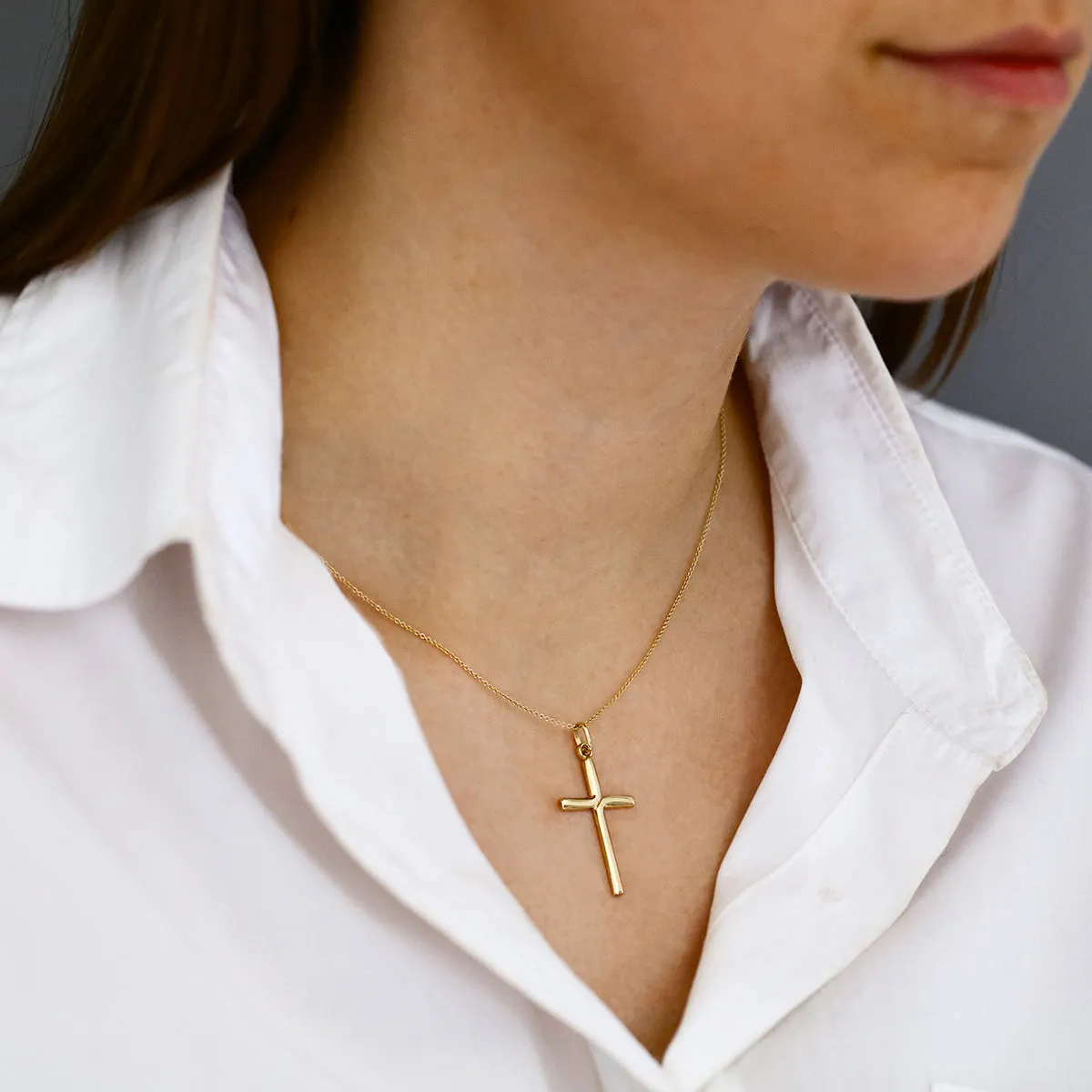 Soleil Collection Twisted Cross Pendant | 9K Solid Yellow Gold