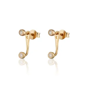 Sparkle Dot Ear Jacket Stud Earrings