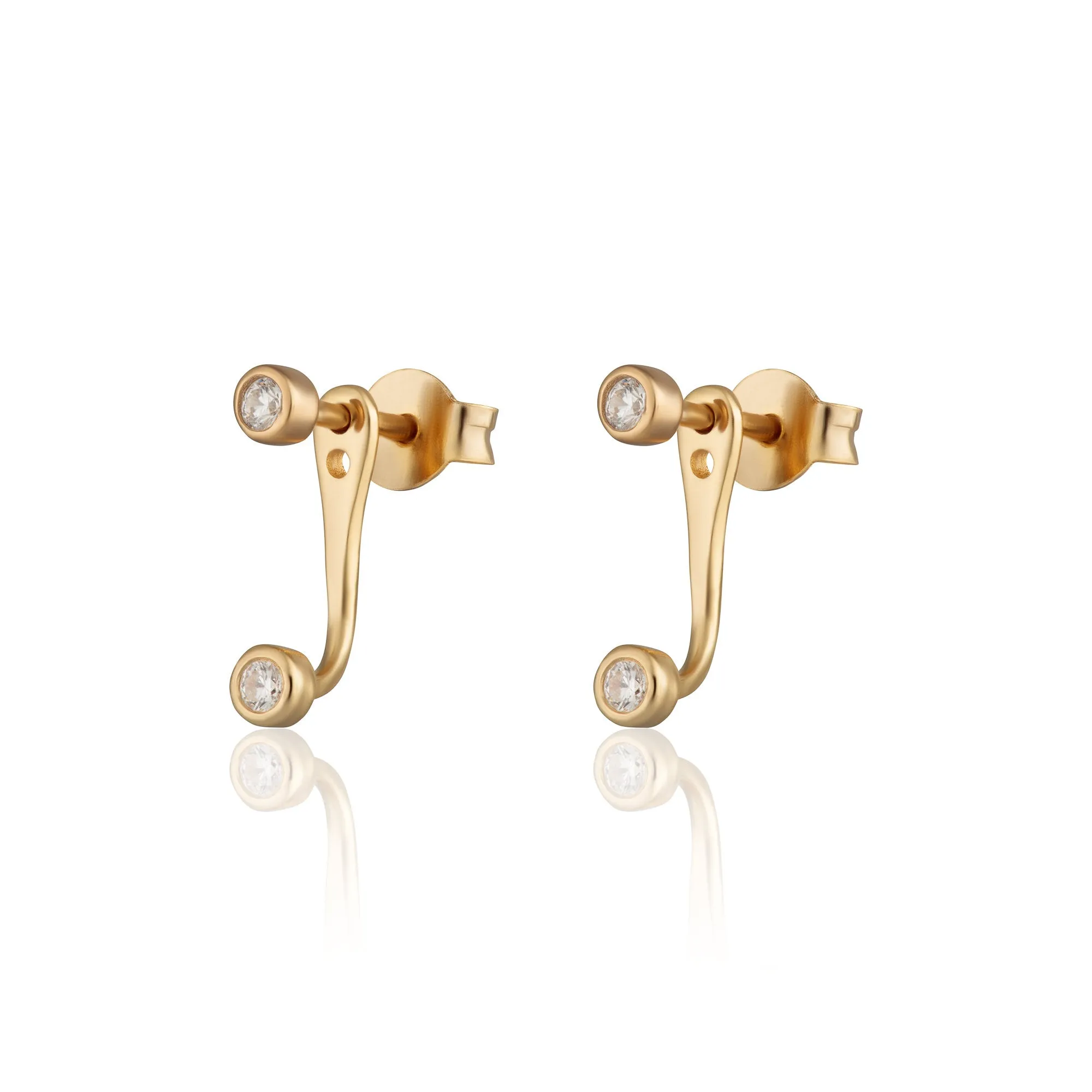 Sparkle Dot Ear Jacket Stud Earrings
