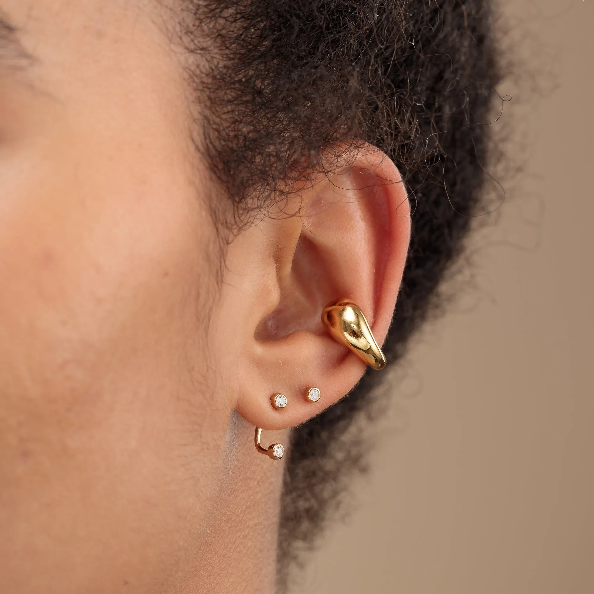 Sparkle Dot Ear Jacket Stud Earrings