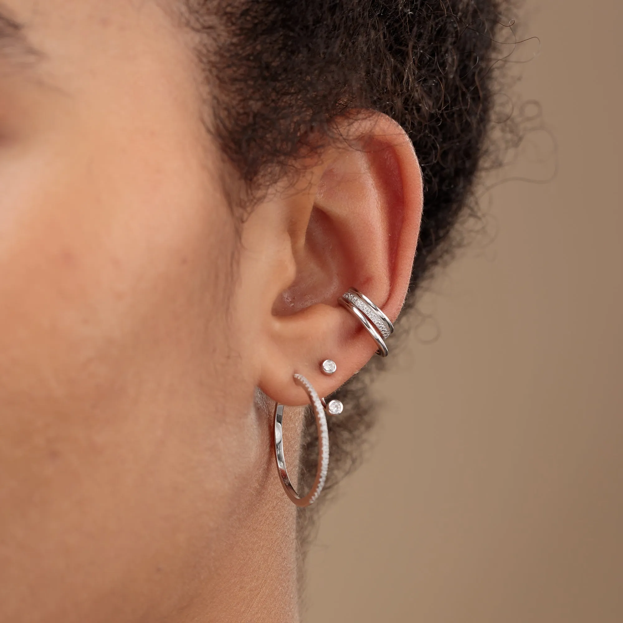 Sparkle Dot Ear Jacket Stud Earrings