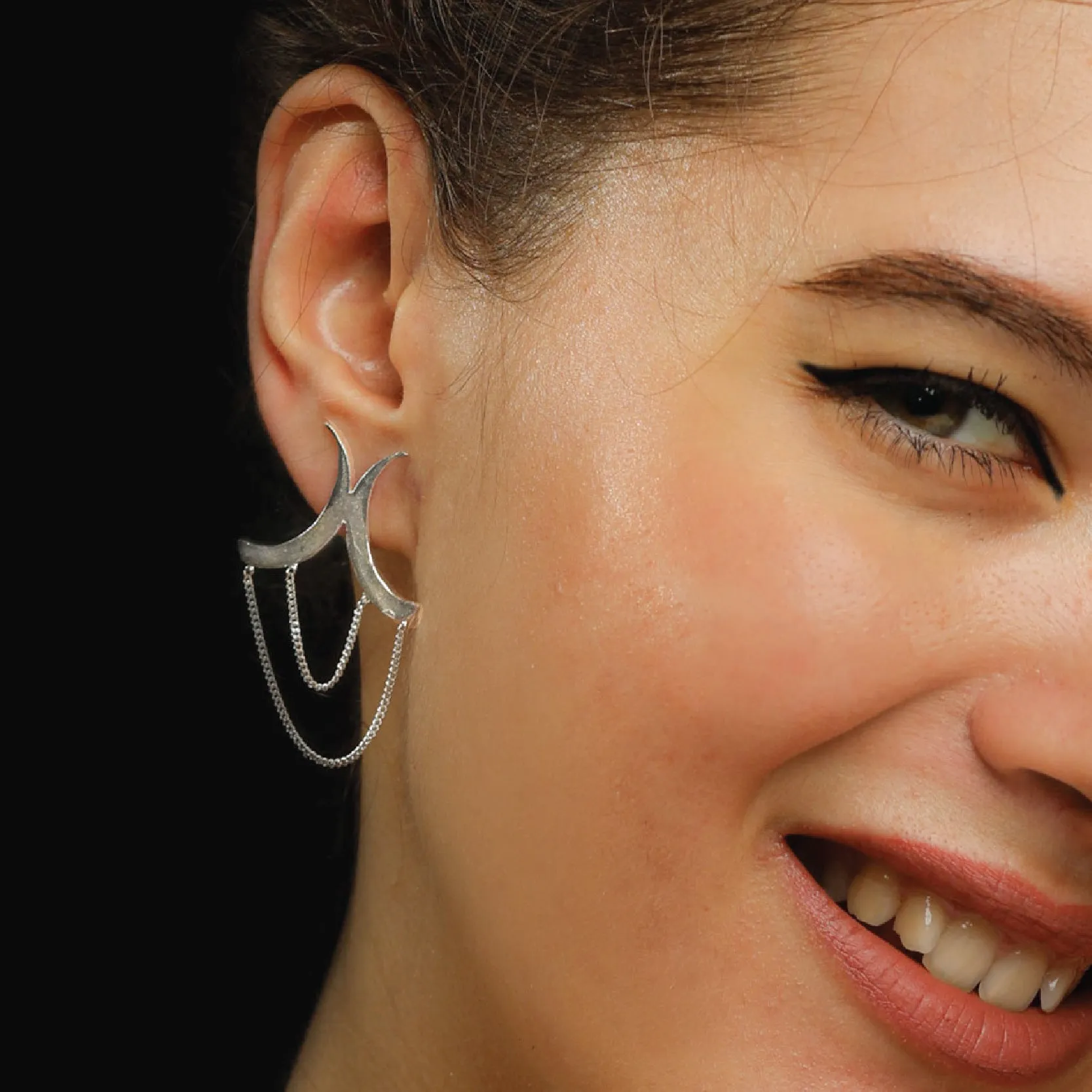 Spike handcrafted sterling silver earring