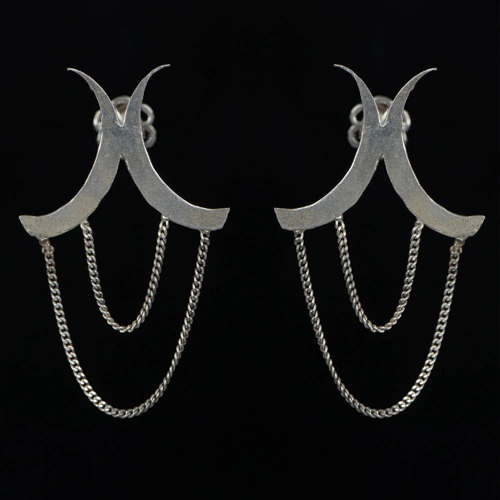 Spike handcrafted sterling silver earring