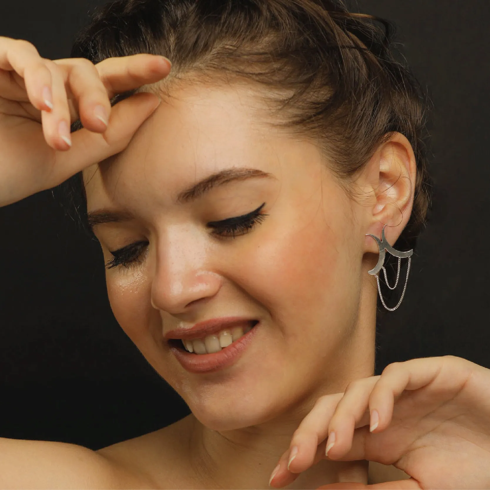 Spike handcrafted sterling silver earring
