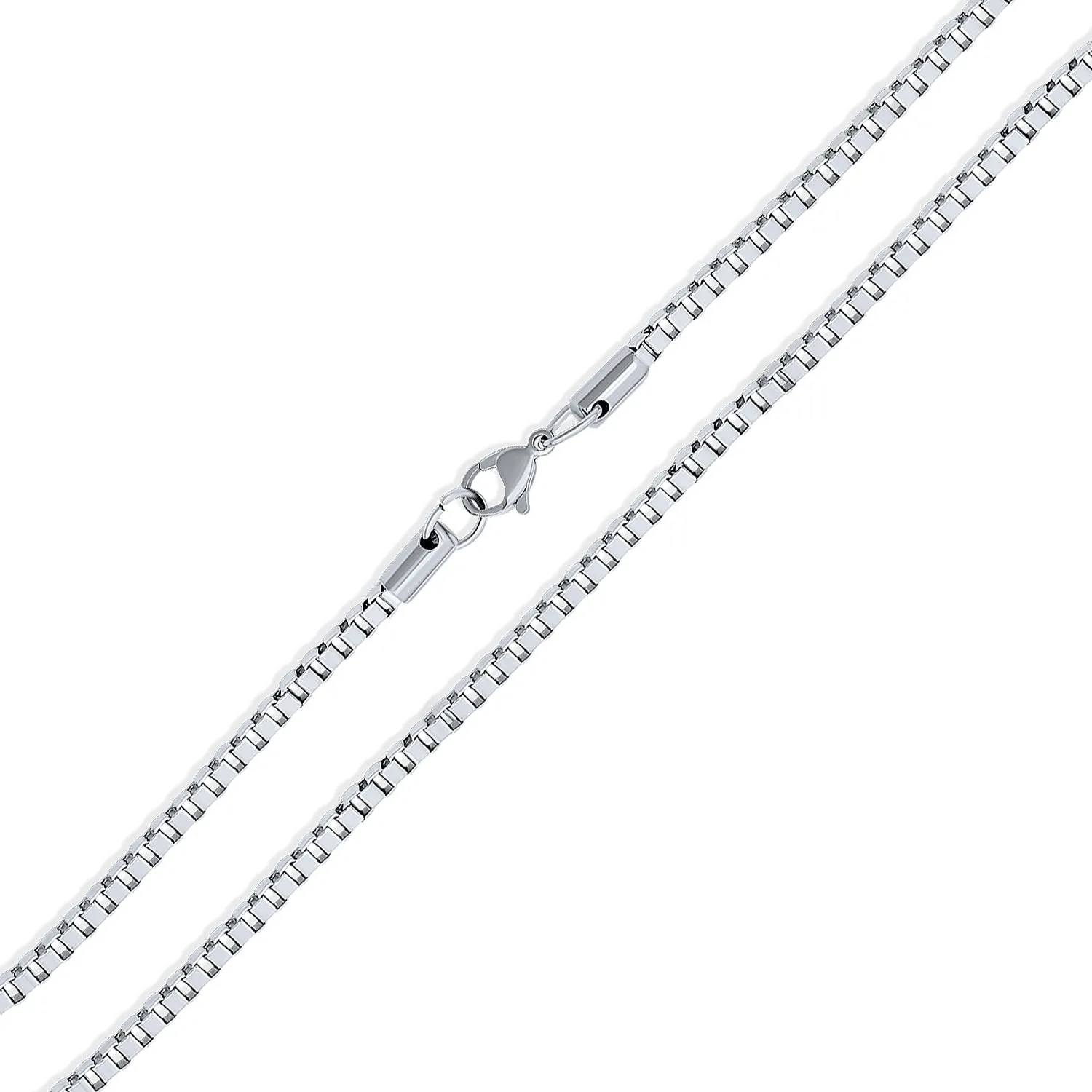 Stainless Steel 3mm Medium Men's Box Chain Necklace