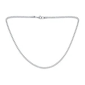 Stainless Steel 3mm Medium Men's Box Chain Necklace