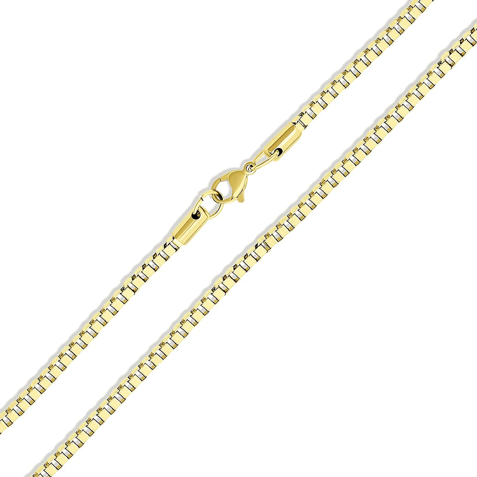 Stainless Steel 3mm Medium Men's Box Chain Necklace