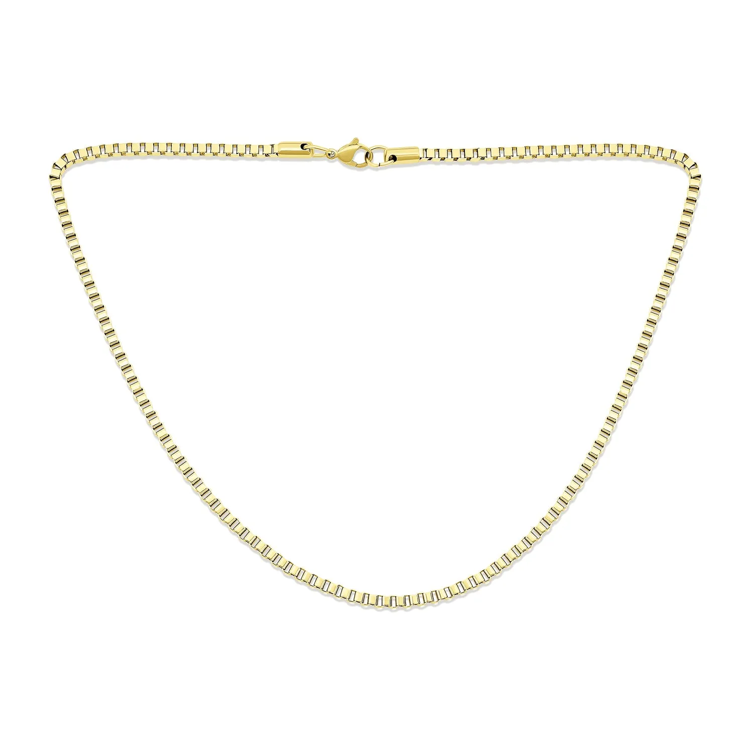 Stainless Steel 3mm Medium Men's Box Chain Necklace