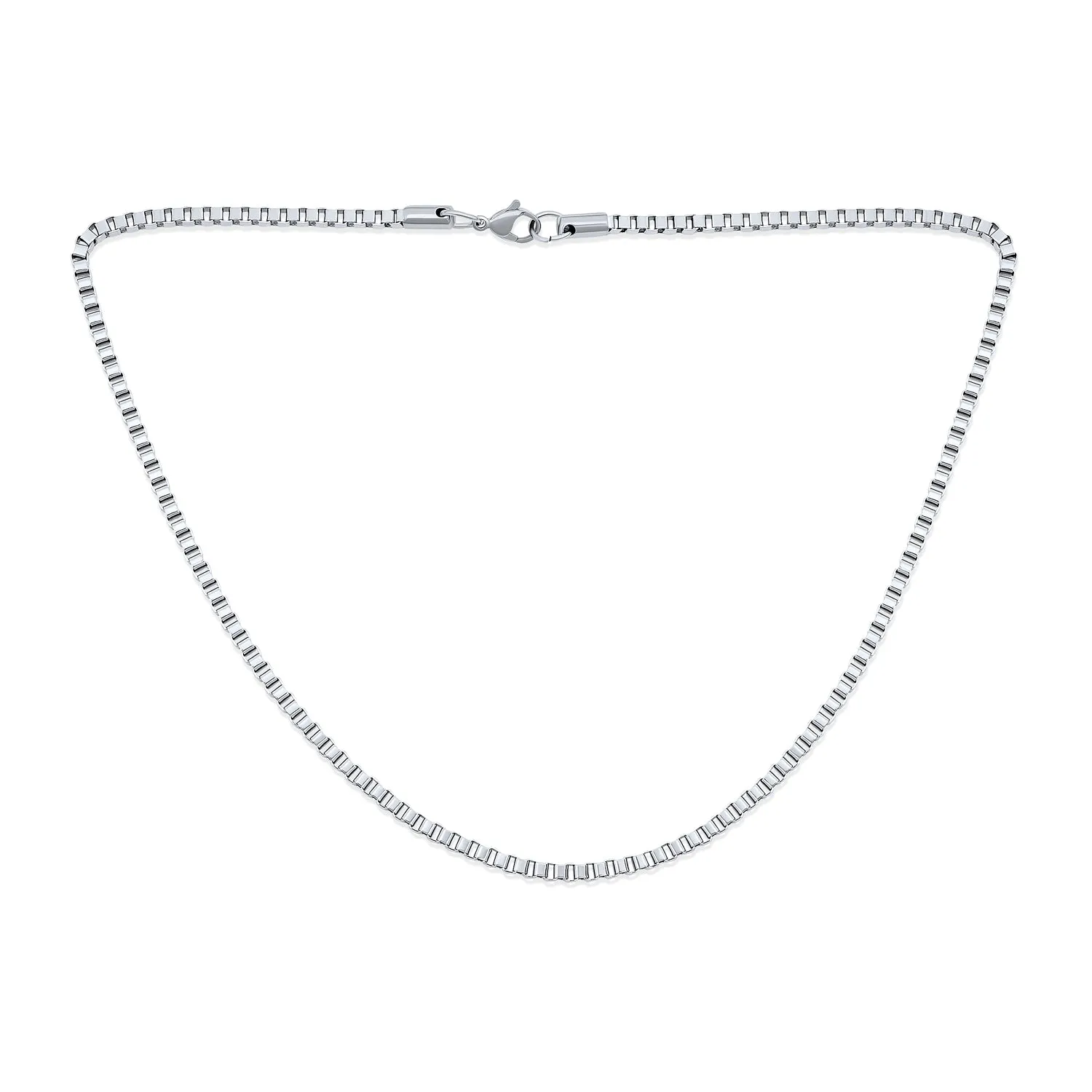 Stainless Steel 3mm Medium Men's Box Chain Necklace