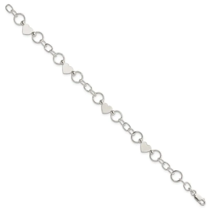 Sterling Silver Heart Bracelet