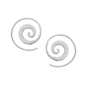 Sterling Silver Spiral Threader Earrings - Simple Pull-Through Hoops