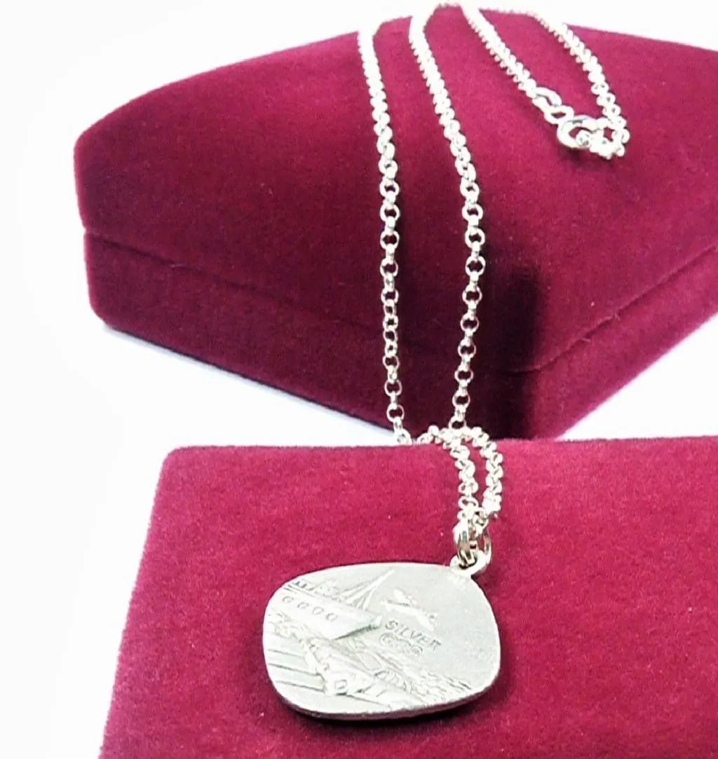 Sterling Silver St Christopher Necklace Double Sided Handmade 1970s Pendant