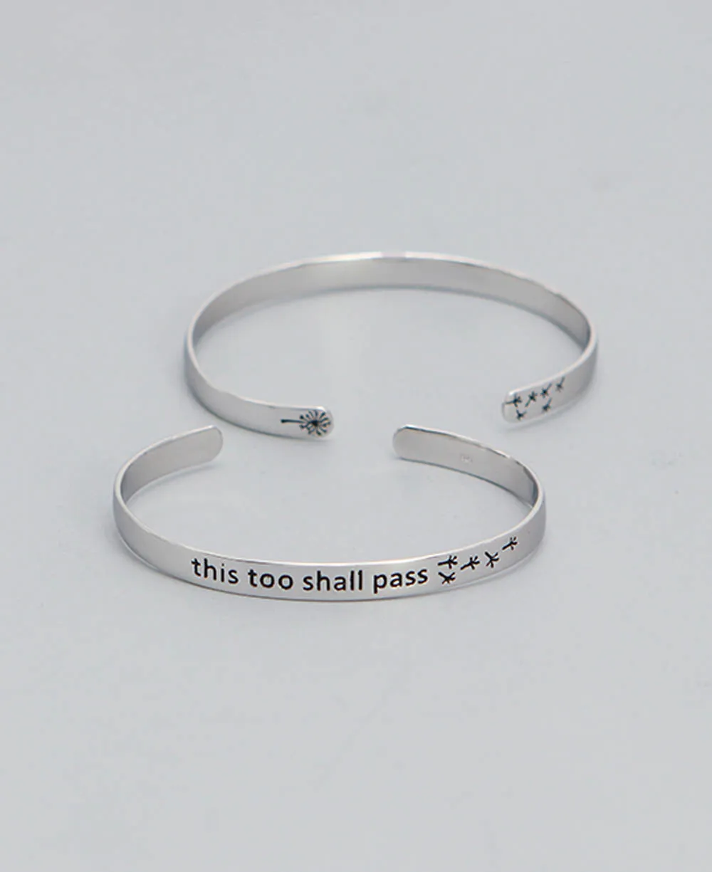 Sterling Silver This Too Shall Pass Mantra Bracelet