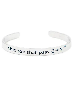 Sterling Silver This Too Shall Pass Mantra Bracelet