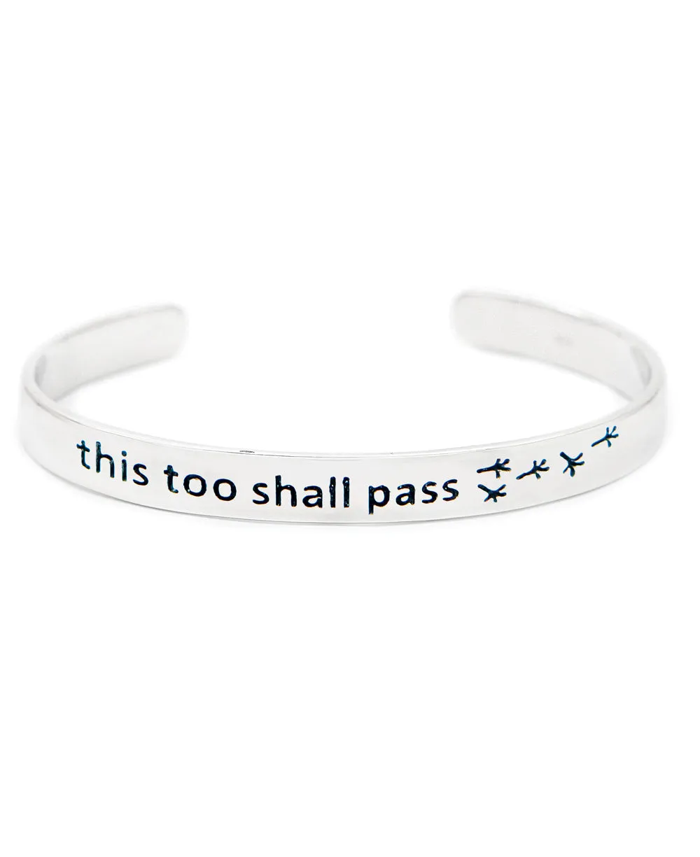 Sterling Silver This Too Shall Pass Mantra Bracelet