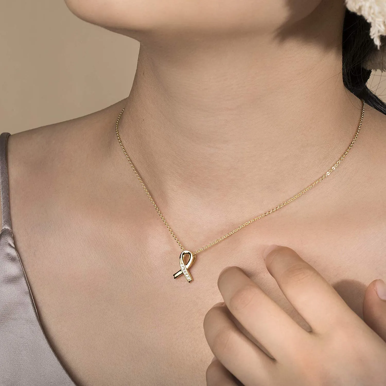 Swarovski Crystals Ribbon Necklace