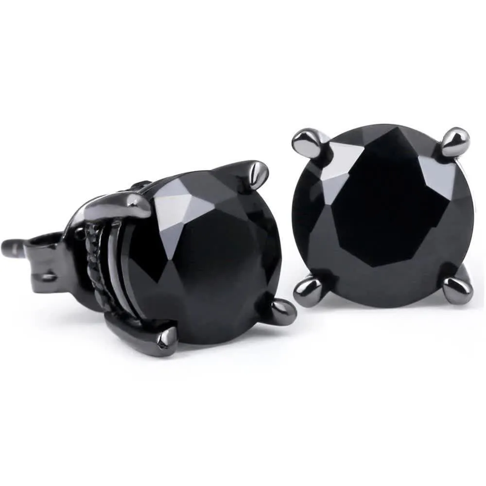 The Black Magic® - 925 Sterling Silver Diamond Black Earring Studs