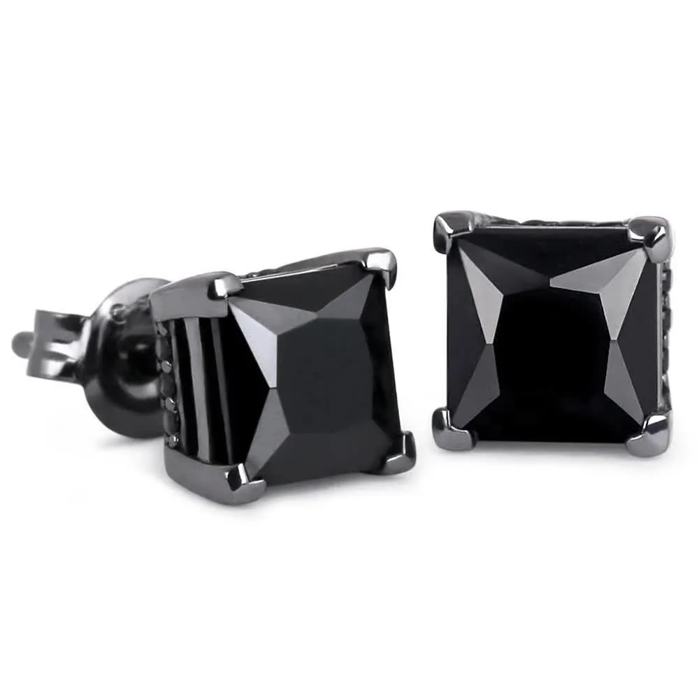 The Black Magic® - 925 Sterling Silver Diamond Black Earring Studs