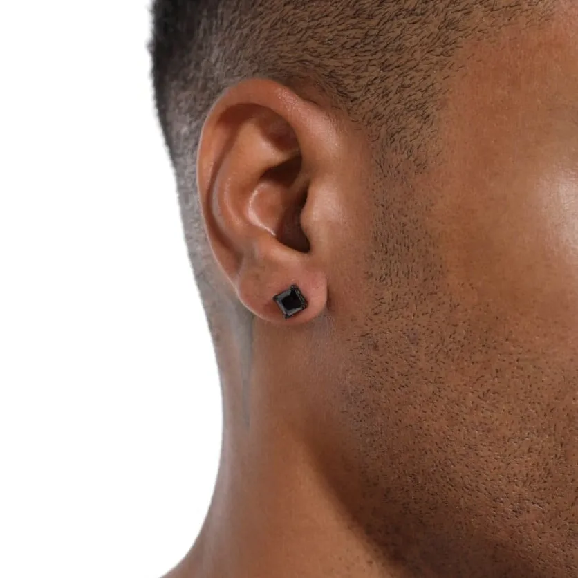 The Black Magic® - 925 Sterling Silver Diamond Black Earring Studs