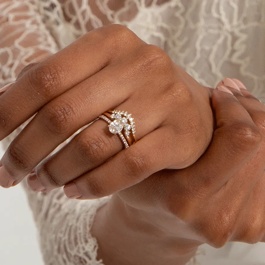 Tiara Curve Band - 14k Gold & White Diamonds