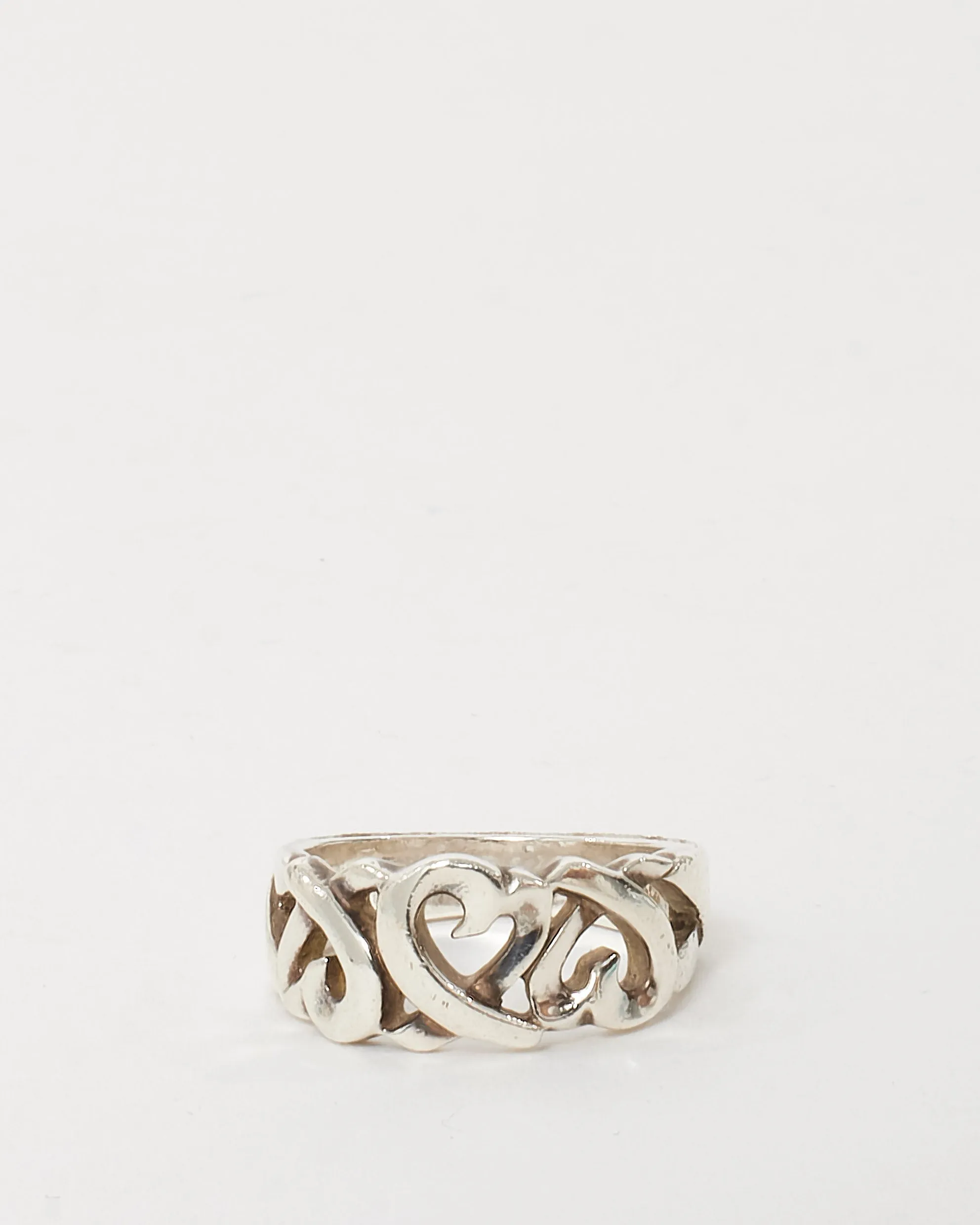 Tiffany & Co. 925 Sterling Silver Paloma Picasso 3 Heart Ring - 7