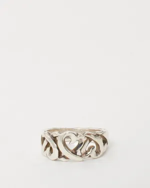 Tiffany & Co. 925 Sterling Silver Paloma Picasso 3 Heart Ring - 7