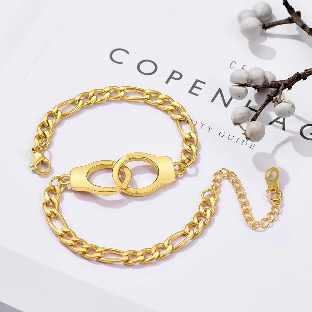 Trendy Handcuffs Design Chain Ankle Bracelet For Women