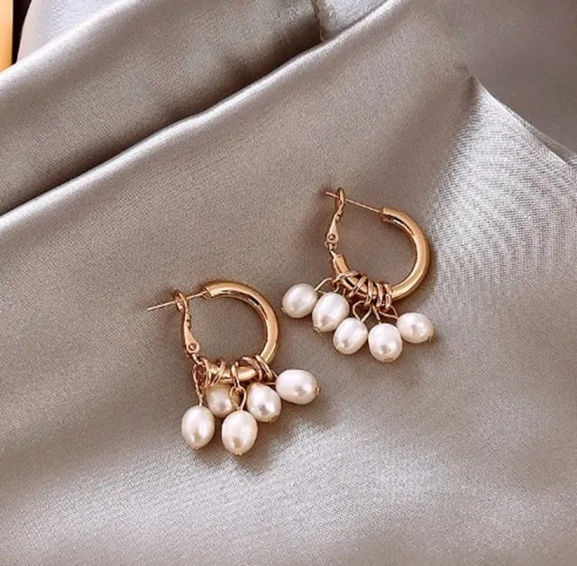 Trendy Round Simple Crystal Dangle Earrings