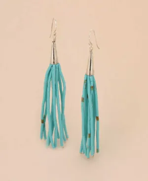 Turquoise Tassel Sterling Earrings
