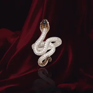 Twisting Snake Ring with Ember Detail