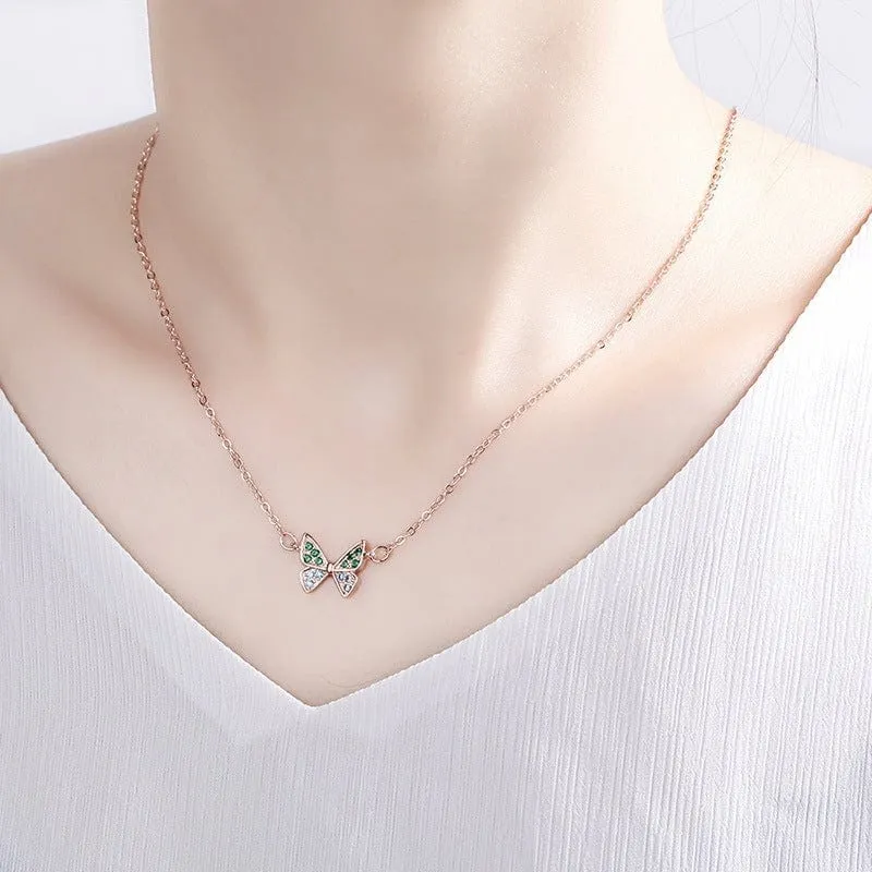 Valentine Butterfly Necklace Romantic Chic Necklace Valentine's Day Gifts for Her