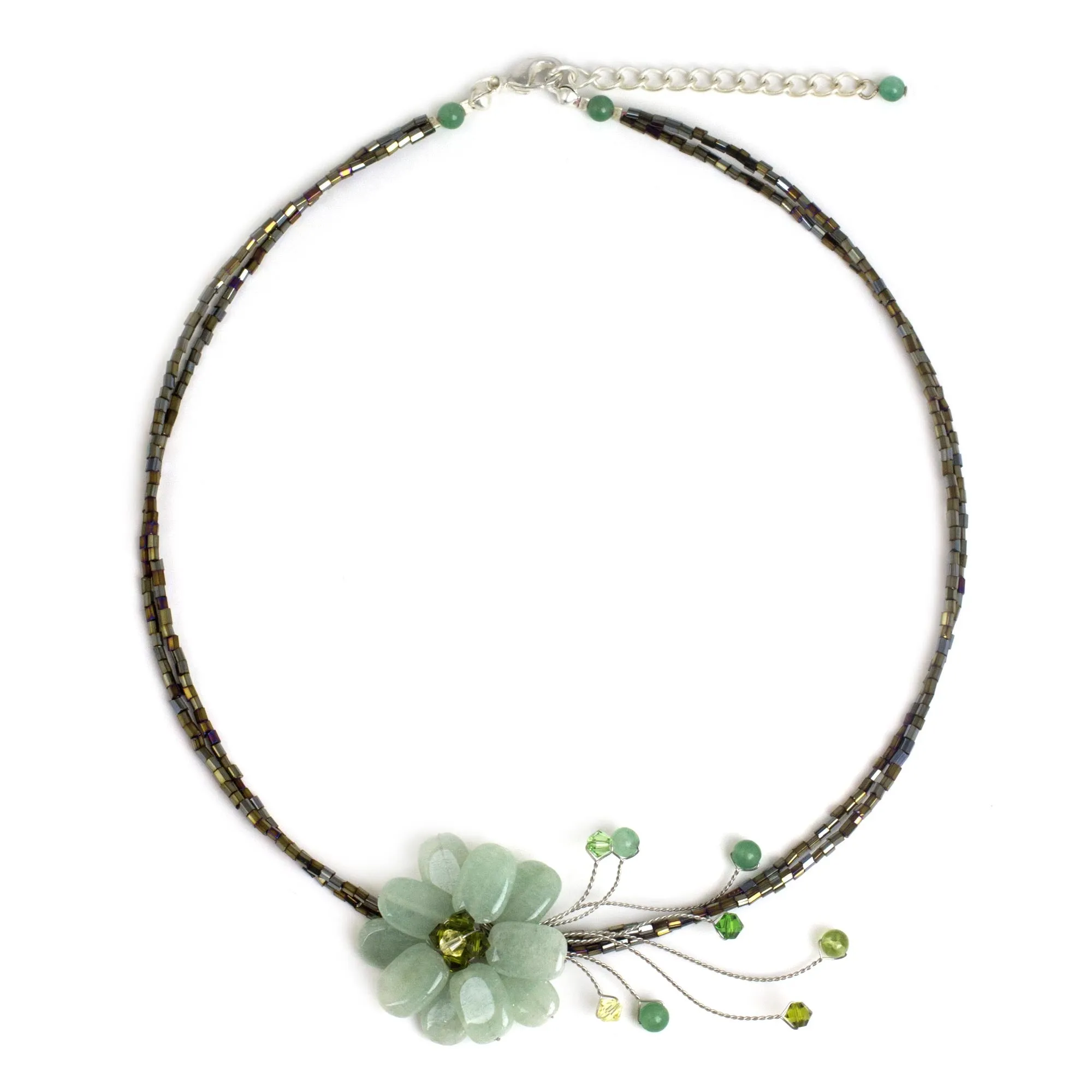 Verdant Floral Chic Quartzite Choker