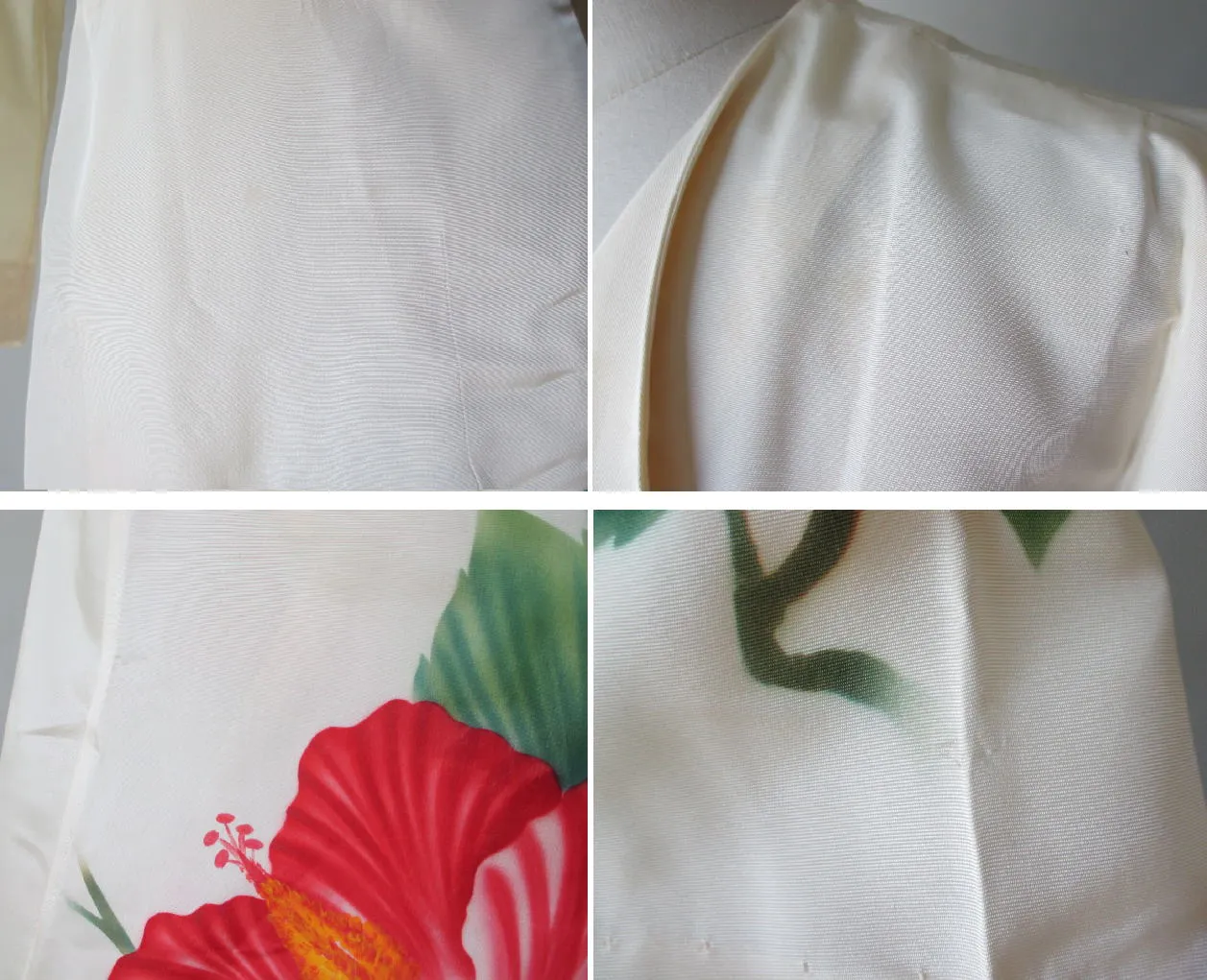 Vintage 40's 50's White Hand Painted Hawaiian Robe | Dressing Gown 38