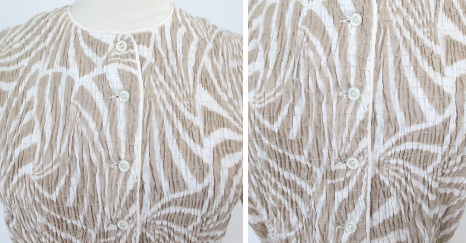 Vintage 50s 60s Modernist Stripe Full Skirt Day Dress M