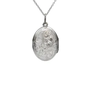 Vintage Sterling Silver Small Oval Locket