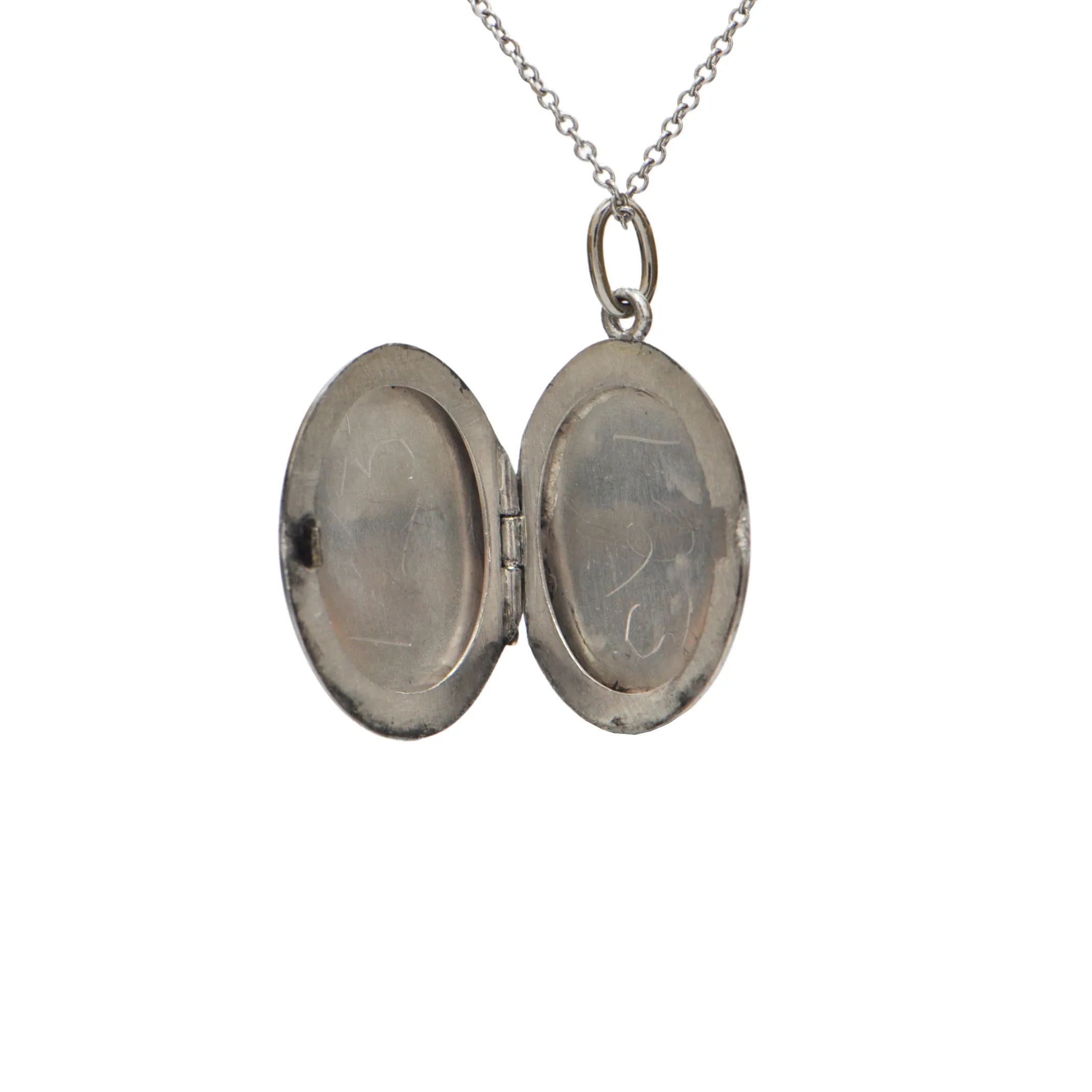 Vintage Sterling Silver Small Oval Locket