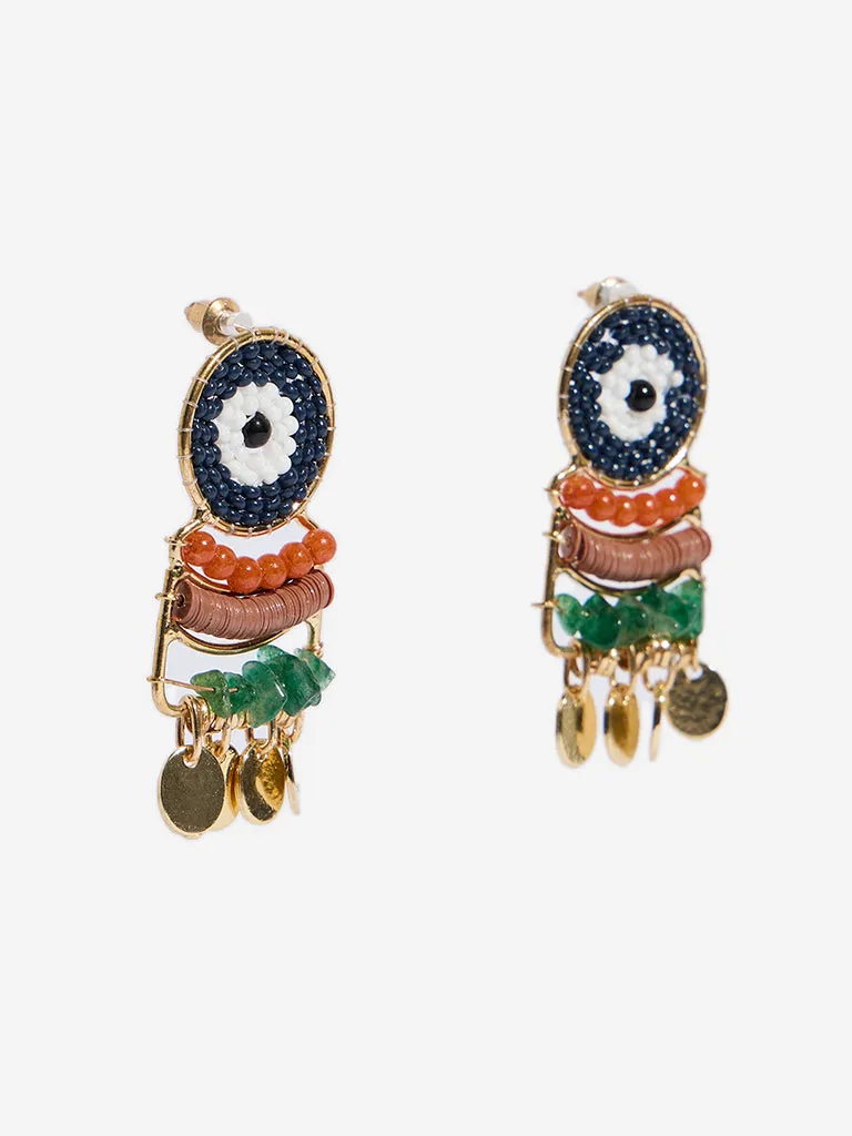 Westside Accessories Multicolour Gemstone Dangler Earrings