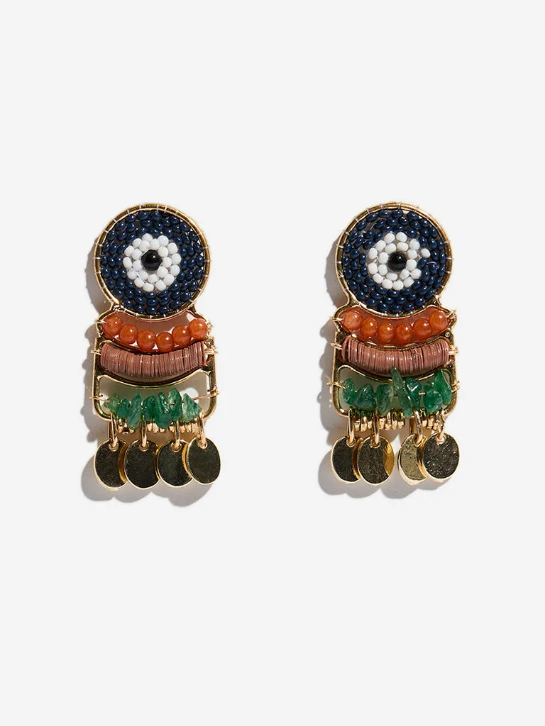 Westside Accessories Multicolour Gemstone Dangler Earrings