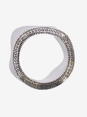 Westside Accessories Silver Engraved Abstract Bangle