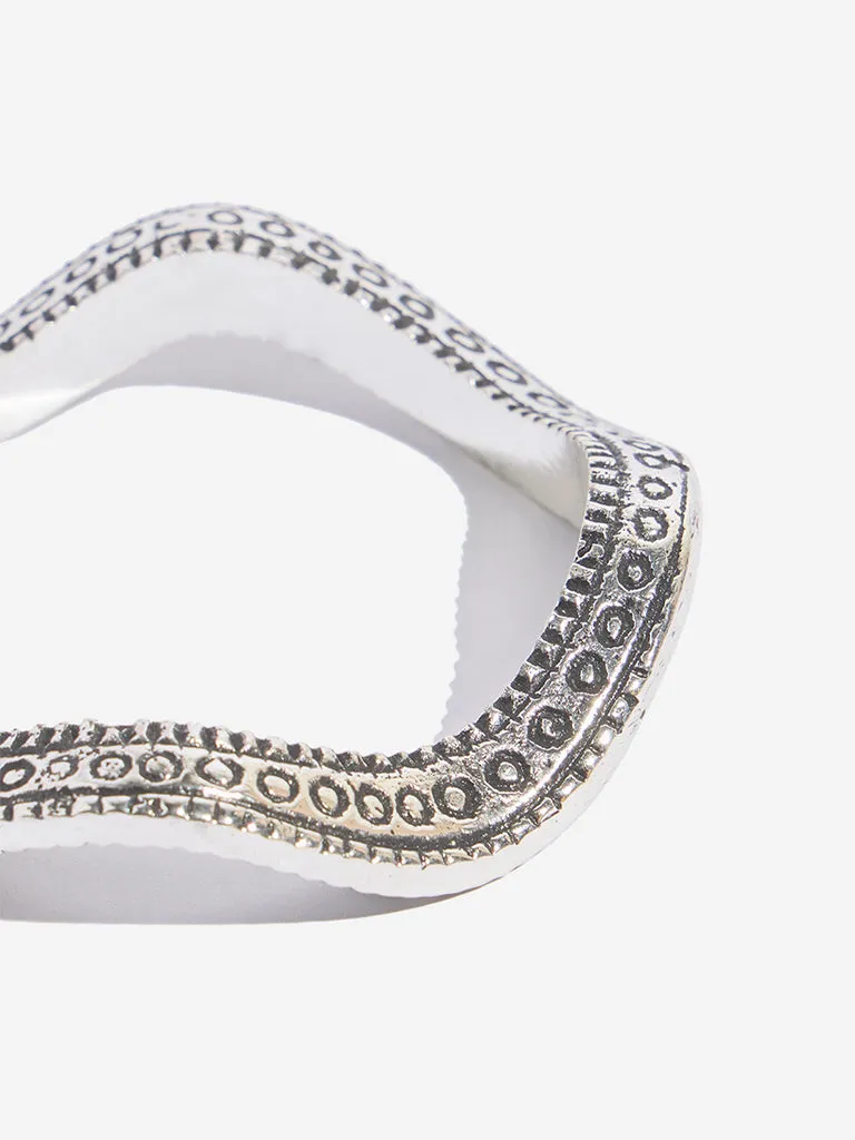 Westside Accessories Silver Engraved Abstract Bangle