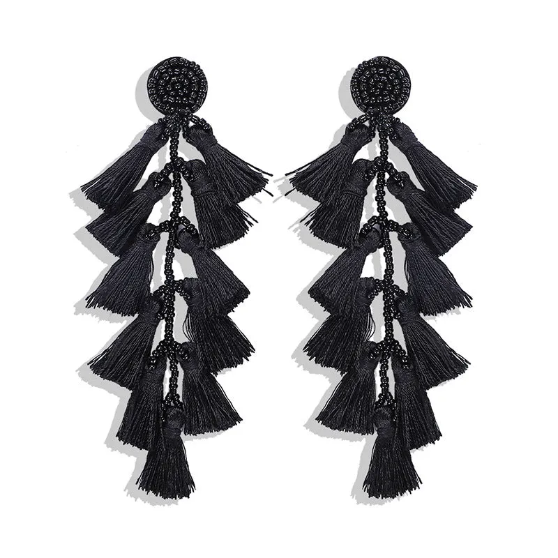 Wholesale Boho Resort Style Colorful Rice Bead Earrings