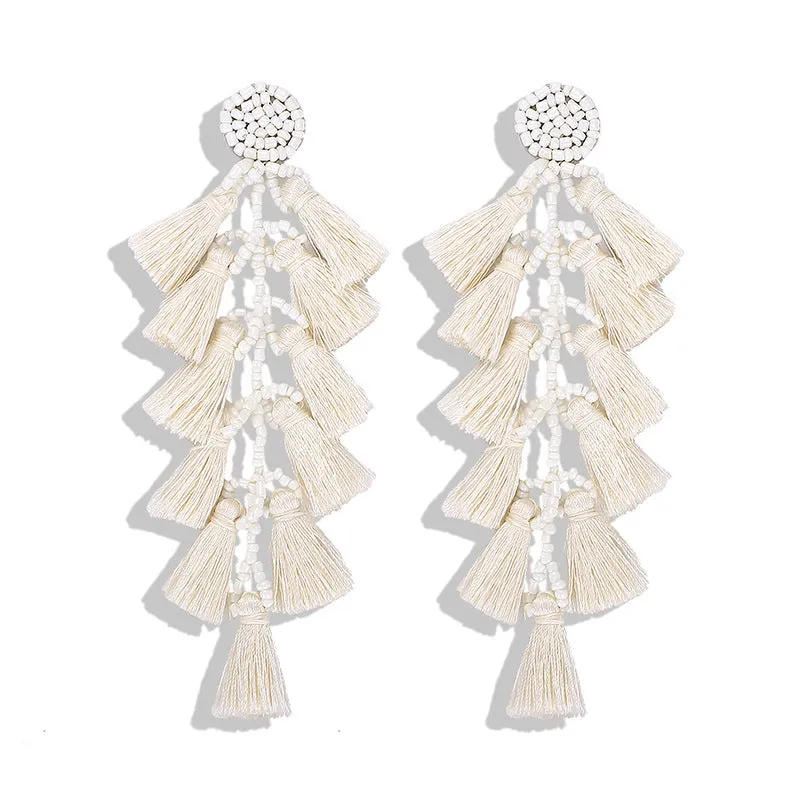 Wholesale Boho Resort Style Colorful Rice Bead Earrings