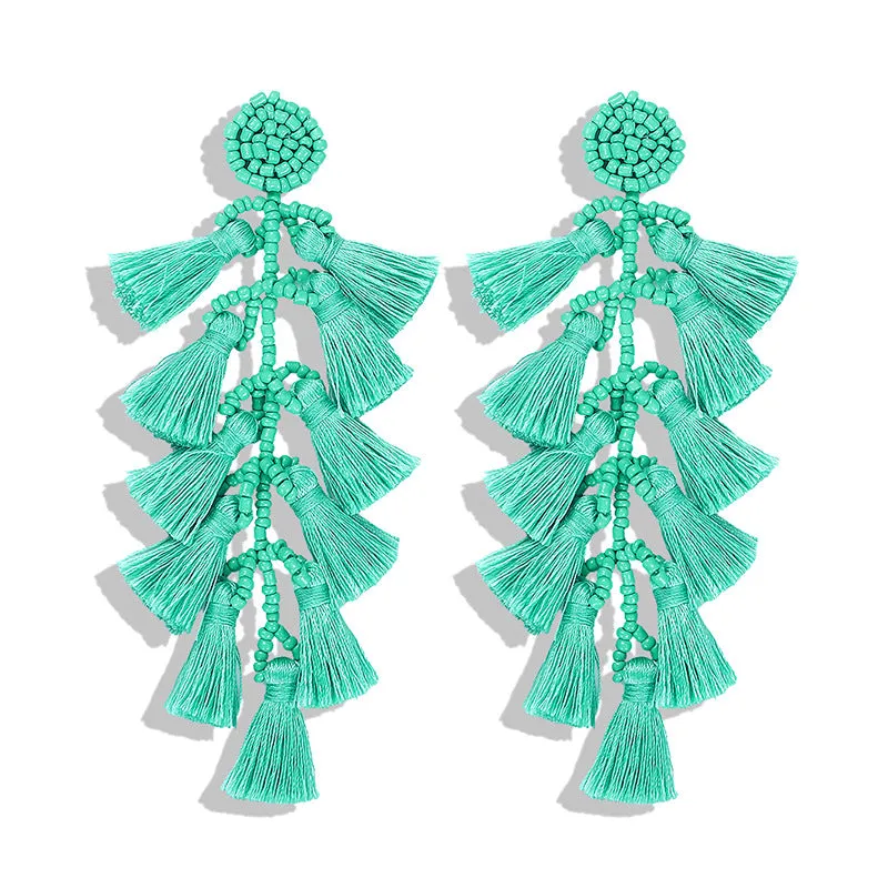 Wholesale Boho Resort Style Colorful Rice Bead Earrings