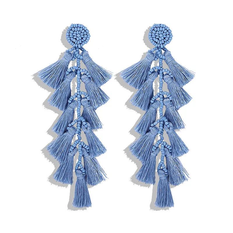 Wholesale Boho Resort Style Colorful Rice Bead Earrings