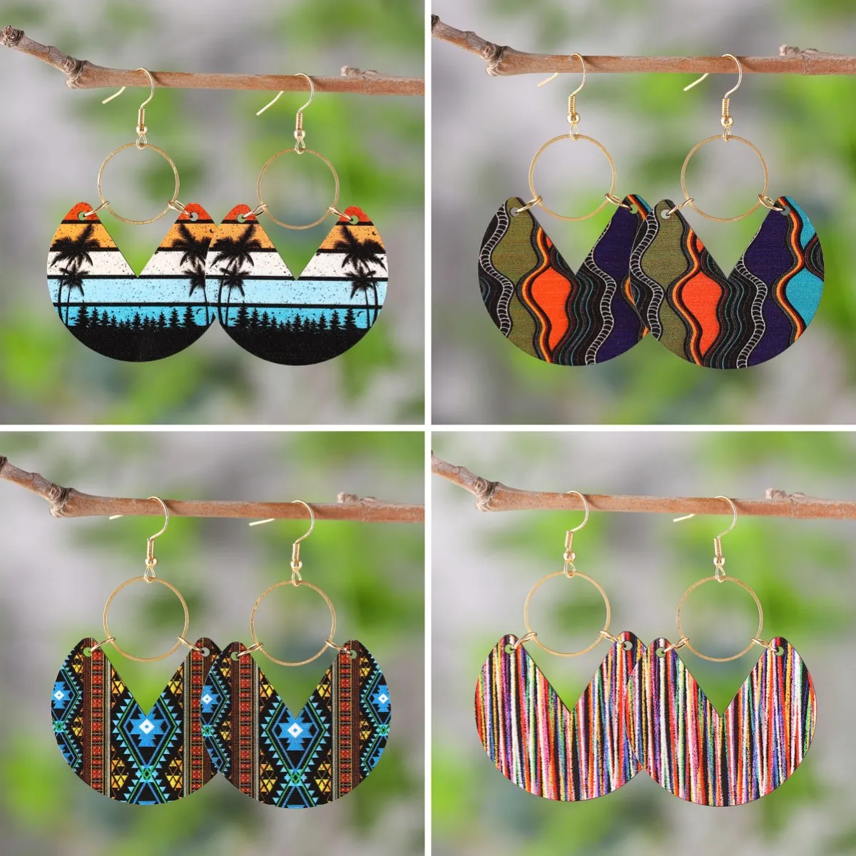 Wholesale Boho Wooden Earrings