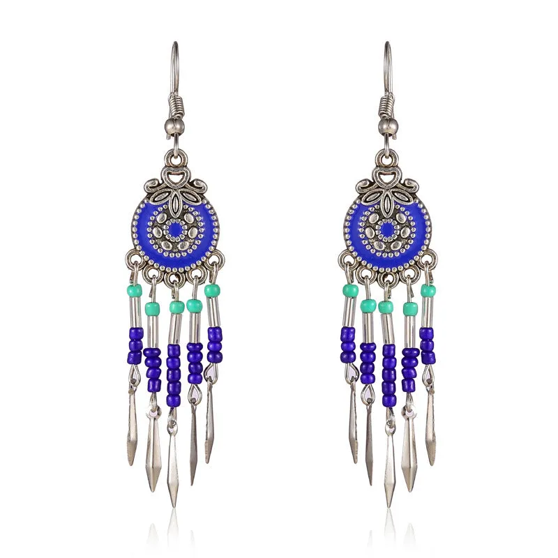 Wholesale Personalized All-match Ethnic Style Bohemian Small Tassel Earrings